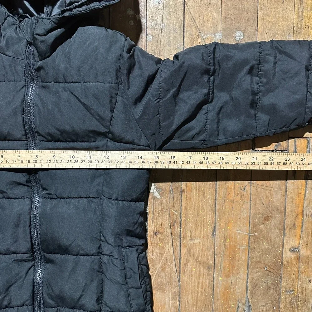 Gap‎ Parka Jacket Kids Small Black Regular Fit Long Sleeve Hooded Full Zipper